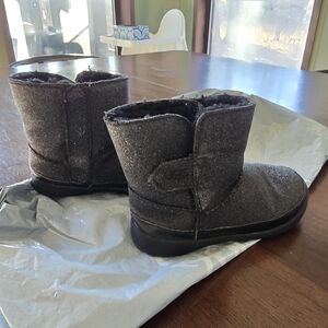 Keelan Metallic Glitter Toddler Black Boots